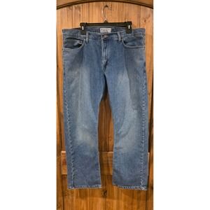 Levi's Strauss Straight Jeans Mens 38x30 Blue Stone Wash Denim Slim Fit Classic
